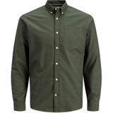 JACK & JONES JJEOXFORD L/S S21 NOOS shirt, Forest Night/Pasvorm: Slim Fit, XS