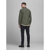 Olijfgroen Overhemd - 100% Katoen - Kentkraag - Lange Mouwen