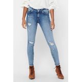 Jeans - Light Blue Denim - Met Destroyed-Effect - Normale Taillehoogte