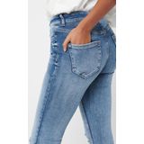 Jeans - Light Blue Denim - Met Destroyed-Effect - Normale Taillehoogte