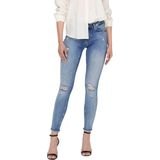 Jeans - Light Blue Denim - Met Destroyed-Effect - Normale Taillehoogte