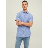 JACK&JONES - JORABEL SHIRT SS STS - Heren Overhemd - Korte Mouwen - Blauw