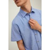 JACK&JONES - JORABEL SHIRT SS STS - Heren Overhemd - Korte Mouwen - Blauw