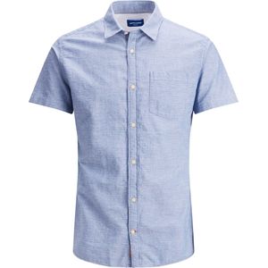 JACK&JONES - JORABEL SHIRT SS STS - Heren Overhemd - Korte Mouwen - Blauw