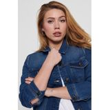 ONLY CARMAKOMA - Denim Jas - Blauw - Lange Mouwen - Knoopsluiting