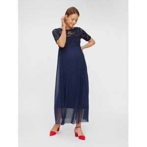 Mlmivana - Zwangerschapsjurk - A-Shape - 2/4 Mouwen - Zonder Voering - Bootneck