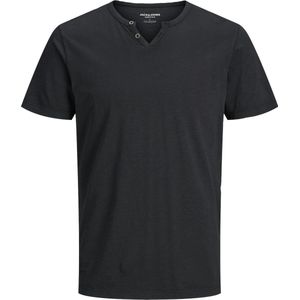 Jack & Jones T-Shirt Basic T-Shirt V-Neck Kurzarm mit Knöpfen JJESPLIT JJESPLIT NECK TEE SS NOOS