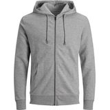 JACK & JONES Basic Sweat Zip Hood - Sweatvest - Lichtgrijs - Katoenmengsel
