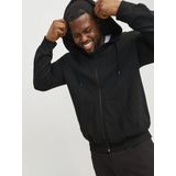 JACK&JONES - JJEBASIC SWEAT ZIP HOOD NOOS - Hoodie - Zwart - Katoenmix