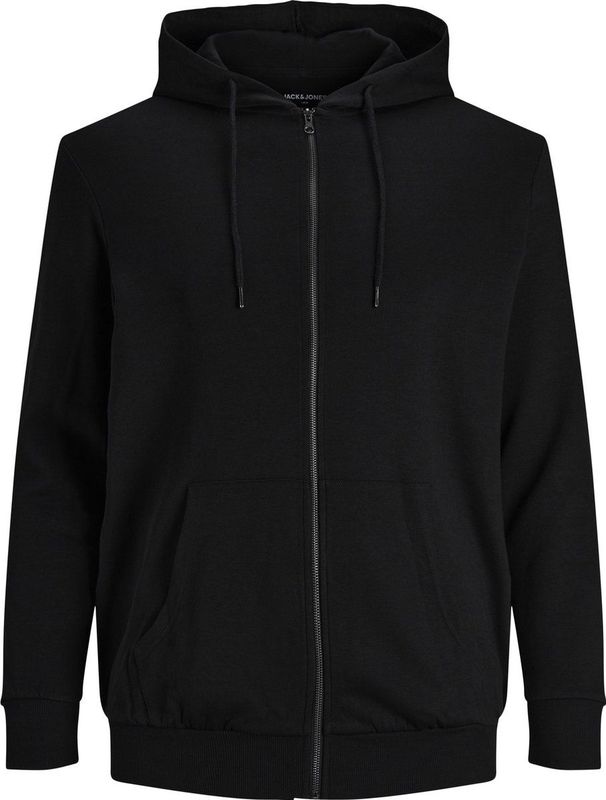 JACK&JONES - JJEBASIC SWEAT ZIP HOOD NOOS - Hoodie - Zwart - Katoenmix