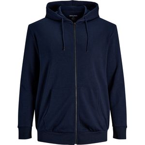 JACK & JONES sweatvest katoen - met capuchon - donkerblauw