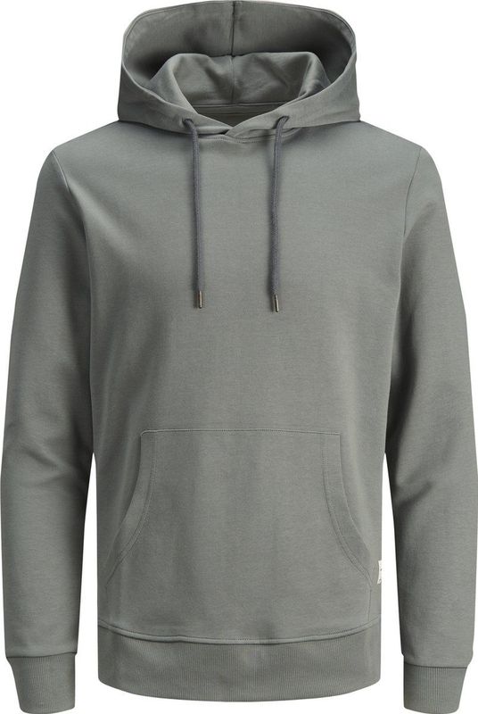 JACK & JONES Basic sweat hood regular fit, heren hoodie katoenmengsel met capuchon, saliegroen
