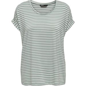 ONLY T-Shirt ONLMOSTER STRIPE S/S O-NECK TOP JRS NOOS mit Aufschlag am Arm