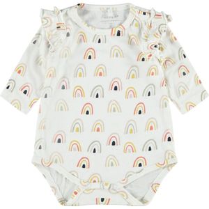 NAME IT - NBFDAOMI LS BODY - Meisjes Body - Gekleurde Regenboog Print - Viscose en Elastaan