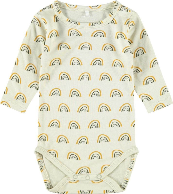 name it - Romper - Regenboogprint - Lange Mouwen - Ronde Halslijn - Viscose