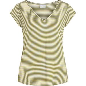 VILA - T-shirt - V-hals - Korte Mouwen - Wijdere Mouwen - Omgestikt Boord