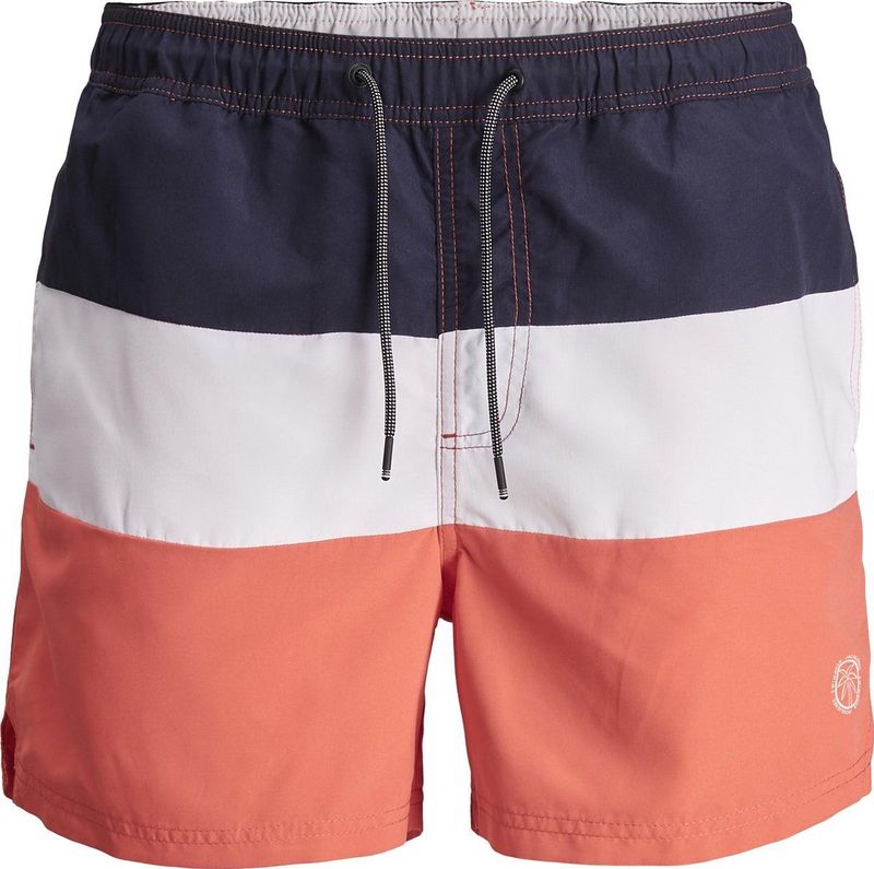 JACK&JONES - JJIBALI JJSWIMSHORTS AKM COLORBLOCK - Heren Zwembroek - Geblokt - Steekzakken