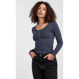 Pieces T-shirt Pckitte Ls Top Noos Bc 17101437 Ombre Blue Dames