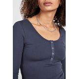 Pieces T-shirt Pckitte Ls Top Noos Bc 17101437 Ombre Blue Dames