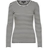 Selected Femme Anna Ls Crew Neck Tee Stripe Tops T-shirts - Zwart