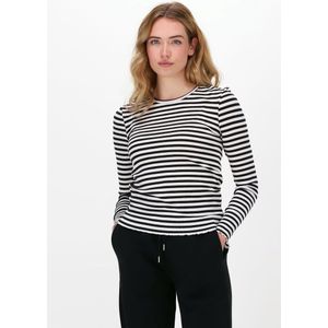 Selected Femme Anna Ls Crew Neck Tee Stripe Tops T-shirts - Zwart