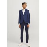 Jack & Jones Junior - Blazer - Blauw - 77% Polyester, 22% Wol, 1% Elastaan