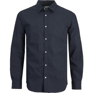 Jack & Jones - Jjjoe Ls Plain - Gebreid Overhemd Heren - Navy Blauw