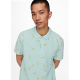 ONLY & SONS ONSMATCH LIFE REG SS AOP - Poloshirt - Blauw - Katoen