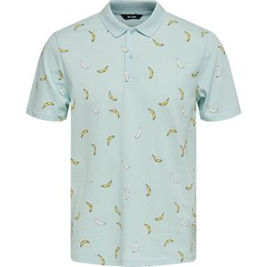 ONLY & SONS ONSMATCH LIFE REG SS AOP - Poloshirt - Blauw - Katoen