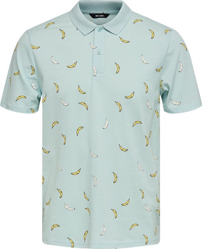 ONLY & SONS ONSMATCH LIFE REG SS AOP - Poloshirt - Blauw - Katoen