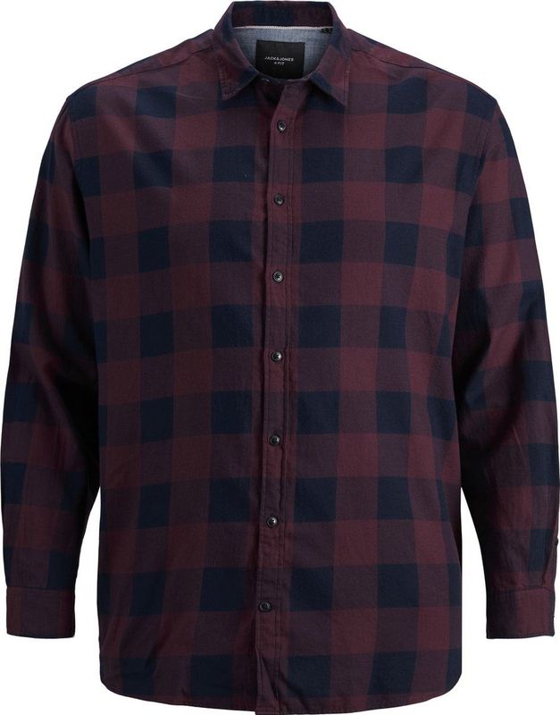 Jack & Jones - Gingham Twill - Overhemd - Blauw - 100% Katoen