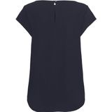 ONLY - Top - Donkerblauw - Korte Mouwen - Ronde Hals - Knoopsluiting