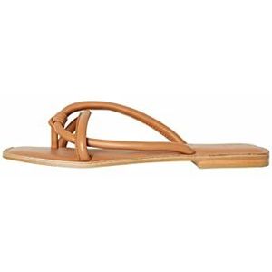 VERO MODA Vrouwelijke leren sandalen, Cognac.