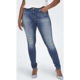 Jeans - Skinny Fit - Light Was - Hoog Taille - Open Scheuren
