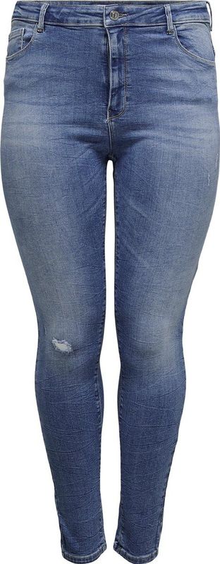 Jeans - Skinny Fit - Light Was - Hoog Taille - Open Scheuren