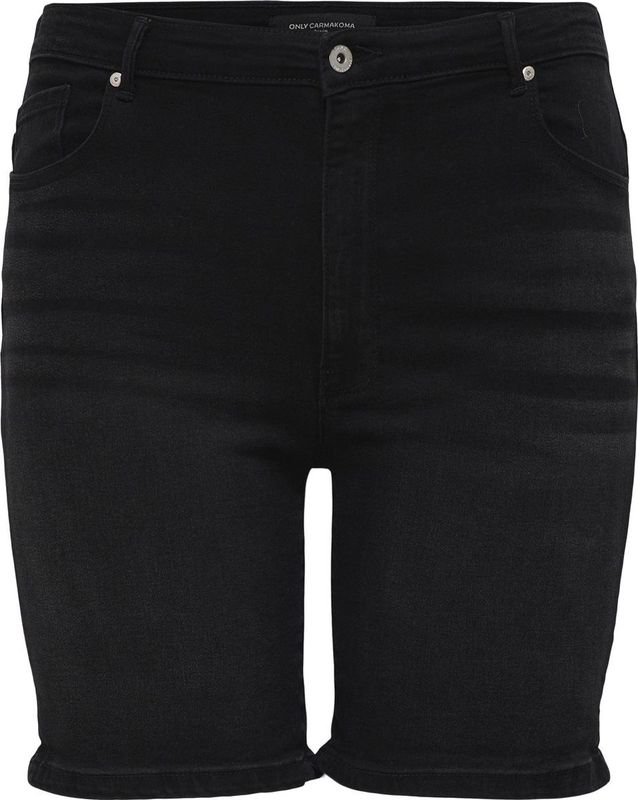 ONLY CARMAKOMA - Denim Shorts - High Waist - Skinny Fit - Blauw - Katoen