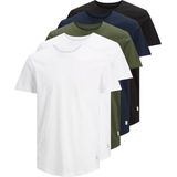 Jack & Jones - Heren T-shirts - 5-Pack - Ronde Hals - Katoen - Wit