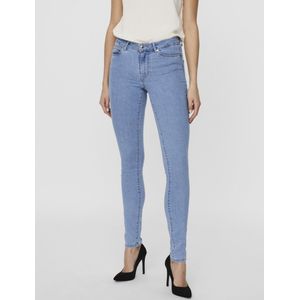 VERO MODA - Medium High Waisted Slim Fit Jeggings - Lichtblauw - Katoen