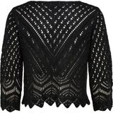 JDY - Gebreide Top - V-Hals - 3/4 Mouwen - Schelp Detail - Knit Fit