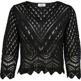 JDY - Gebreide Top - V-Hals - 3/4 Mouwen - Schelp Detail - Knit Fit