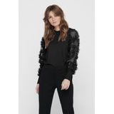 Jacqueline de Yong - Sweater - Zwart - Polyester/Katoen - Loose-Fit