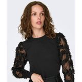 Jacqueline de Yong - Sweater - Zwart - Polyester/Katoen - Loose-Fit