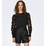 Jacqueline de Yong - Sweater - Zwart - Polyester/Katoen - Loose-Fit