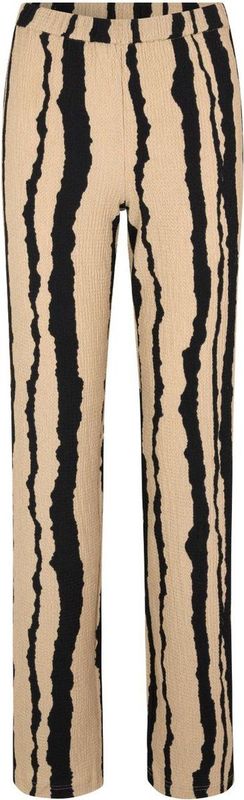Beige zwarte print broek Harland - Modstrom