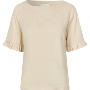 Modström - Darrel - Blousetop - Beige - Linnen - Korte Mouwen
