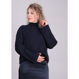 Modström - FultonMD - Rib Gebreide Trui - Donkerblauw - T-Hals