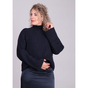 Modström - FultonMD - Rib Gebreide Trui - Donkerblauw - T-Hals