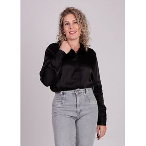 Modström - Lucilla - Blouse - Zwart - Satijnlook - Lange Mouwen