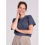 Modstrom - Holt - T-shirt - Donkerblauw - Katoen/Linnen