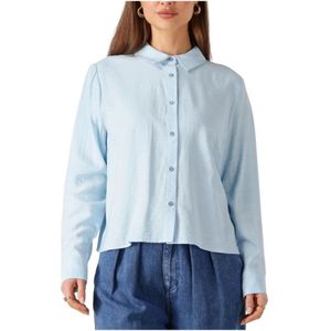 Modström, Dames, Blouses & Shirts, Blauw, Maat: S